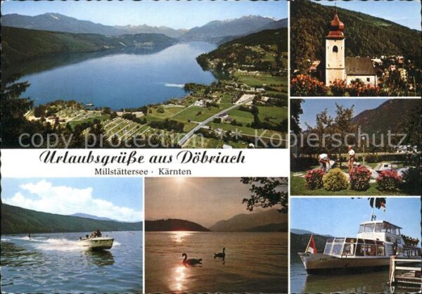 Doebriach Millstaettersee Motorboot Fähre Kirche