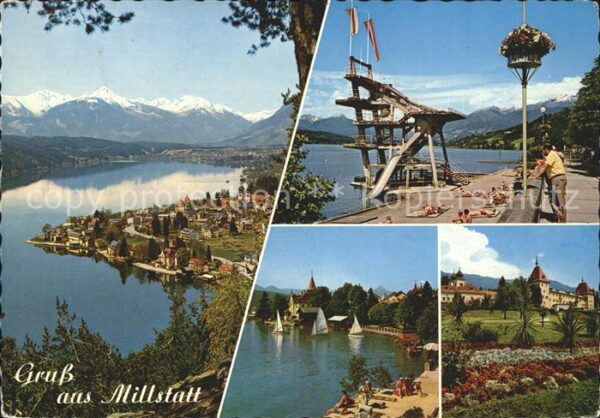 Millstatt Millstaettersee Segelboot Waldbad Burg