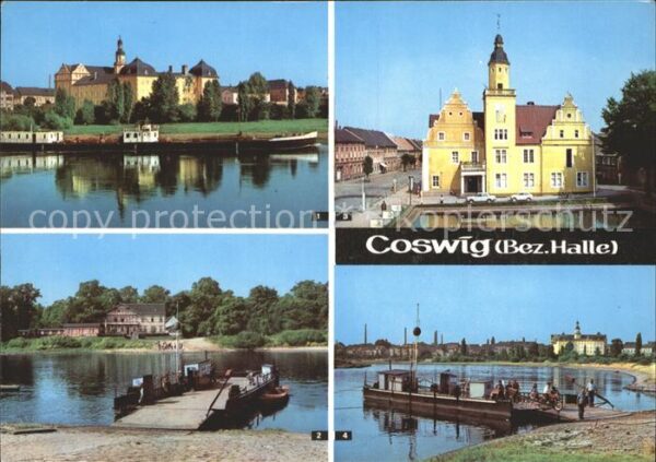 Coswig Sachsen Schloss Elbfähre Rathaus Elbe