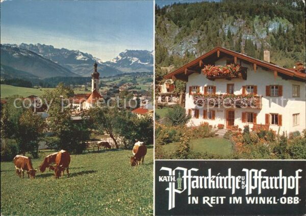 Reit Winkl Pfarrkirche Pfarrhof Kühe
