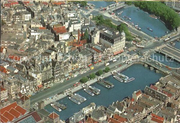 Amsterdam Niederlande Fliegeraufnahme Damrak Prins Hendrikkad