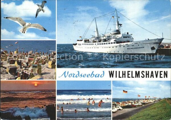 Wilhelmshaven Badestrand Geniusbank Fähre Möwe