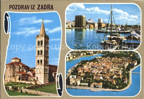 Zadra Zara Zadar Fliegeraufnahme Hafen Kirche