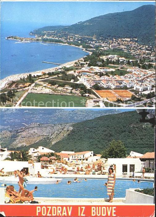 Budva Fliegeraufnahme Schwimmbad