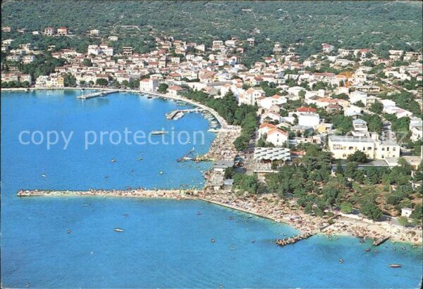 Selce Crikvenica Fliegeraufnahme Hafen Strand