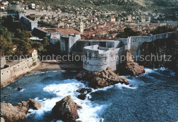 Dubrovnik Ragusa Fliegeraufnahme Stadtmauer