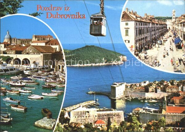 Dubrovnik Ragusa Hafen Fliegeraufnahme Strassenpartie Se