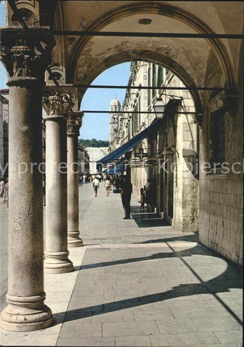 Dubrovnik Ragusa Strassenpartie Säulen