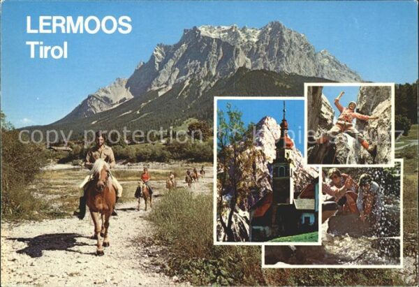 Lermoos Tirol Wettersteinmassiv Zugspitze Pferde Kirc