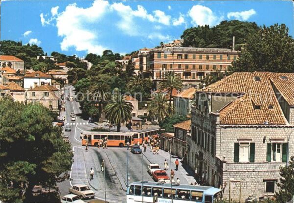 Dubrovnik Ragusa Strassenansicht Bus
