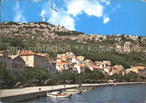 Baska Otok Krk Teilansicht Möwe Boote