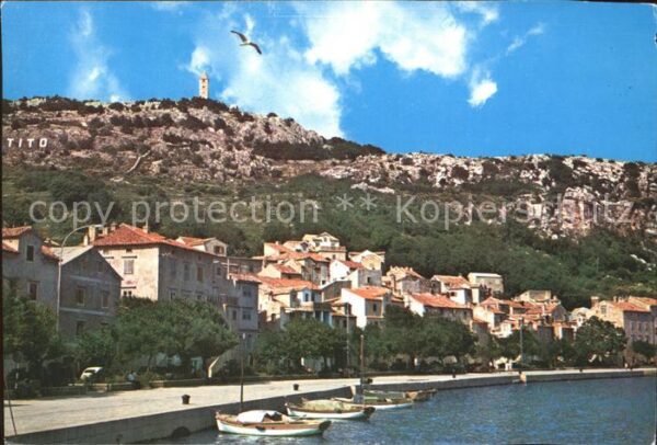Baska Otok Krk Boote Möwe Teilansicht