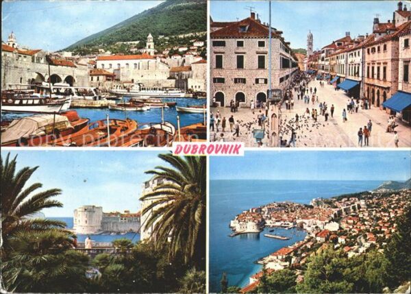 Dubrovnik Ragusa Strassenansicht Hafen Boote