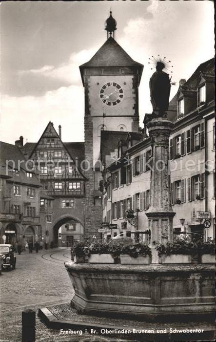 Freiburg Breisgau Oberlinden Brunnen Schwabentor