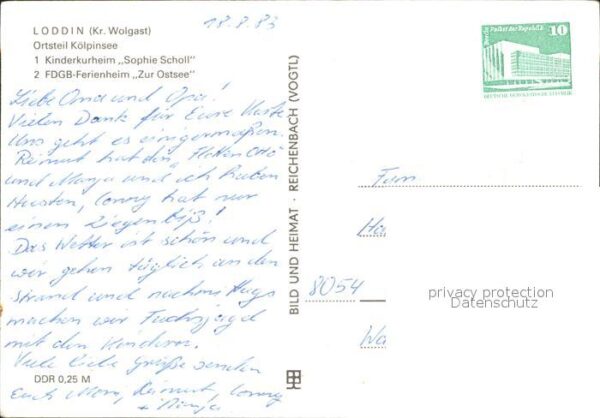 Koelpinsee Usedom Kinderkurheim Sophie Scholl FDGB Ferien – Bild 2