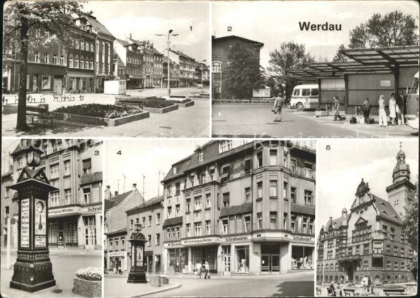 Werdau Sachsen Marktplatz Busbahnhof Rathaus