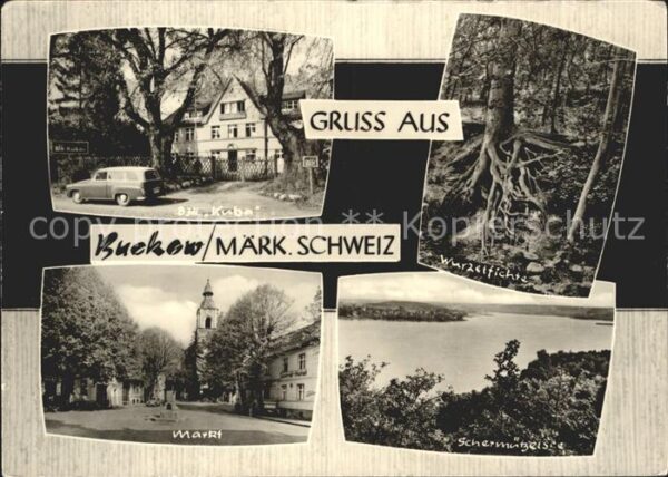Buckow Maerkische Schweiz Haus Kuba Markt Wurzelfichte