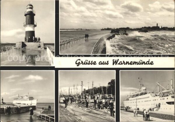 Warnemuende Ostseebad Leuchtturm Hafen Seebrücke