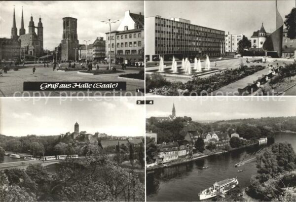 Halle Saale Marktplatz Burg Giebichenstein Fahnenmo