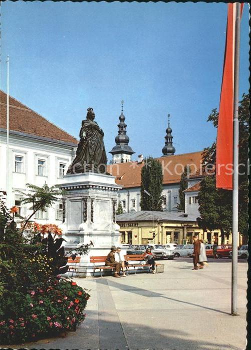 Klagenfurt Woerthersee Neuer Platz mit Denkmal Kaiserin Maria