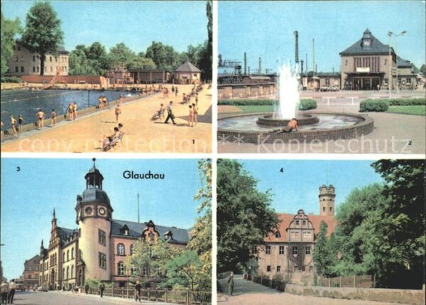 Glauchau Sommerbad Bahnhof Hauptpostamt Schloss