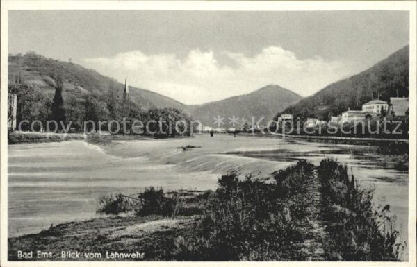 Bad Ems Blick vom Lahnwehr