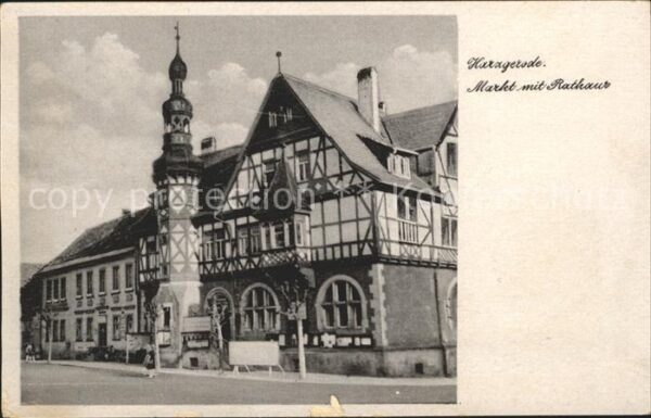Harzgerode Markt mit Rathaus