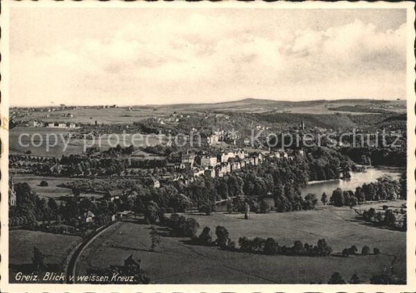 Greiz Thueringen Panorama vom Weissen Kreuz