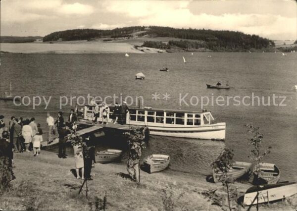 Poehl Vogtland Talsperre Bootsanlegestelle mit MS Trie