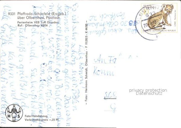 Schoenfeld Erzgebirge Ferienheim VEB – Bild 2