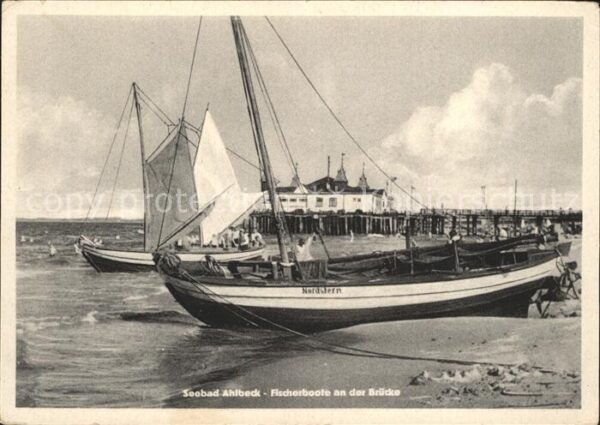 Ahlbeck Ostseebad Fischerboote an der Brücke