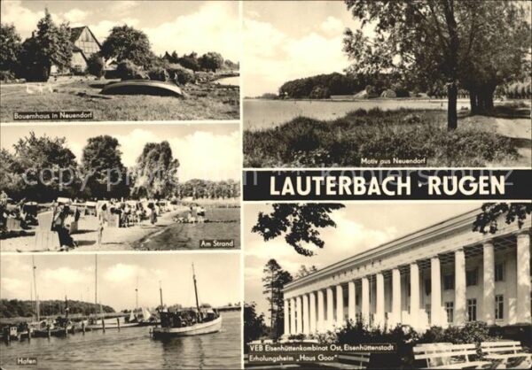 Lauterbach Ruegen Bauernhaus Neuendorf Motiv Strand Hafen