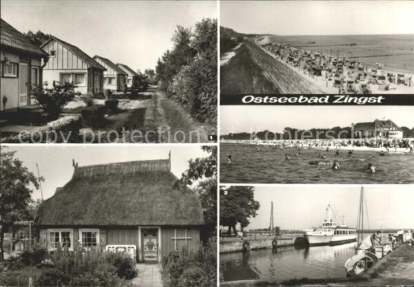 Zingst Ostseebad Urlauberdorf Strandpartien Hafen Schiff
