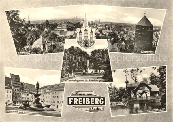 Freiberg Sachsen Telansicht Obermarkt Brunnendenkmal Don