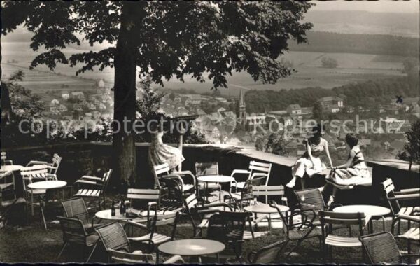 Bad Driburg Blick von der Iburg Restaurant Terrasse