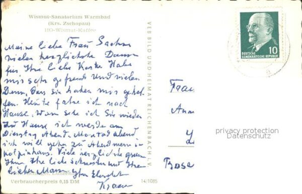 Warmbad Wolkenstein Wismut Sanatorium HO Wismut Kaffee – Bild 2