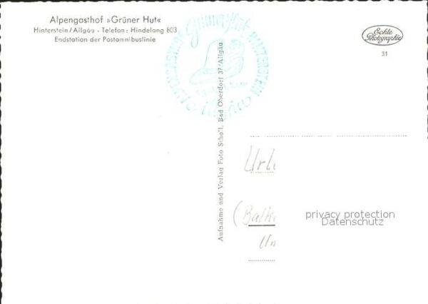 Hinterstein Bad Hindelang Alpengasthof Grüner Hut Allgäuer Alpen – Bild 2