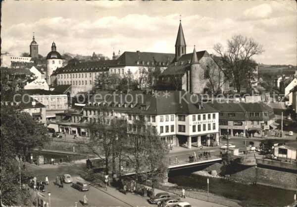 Siegen Westfalen Siegbrücke mit Blick zur Oberstadt