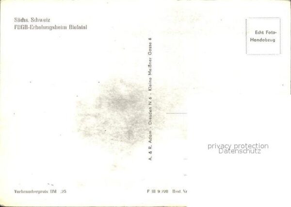 Bielatal FDGB Erholungsheim Handabzug – Bild 2
