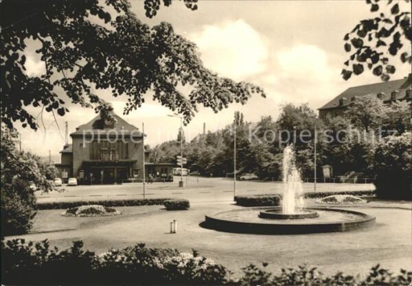 Glauchau Partie am Bahnhof Springbrunnen