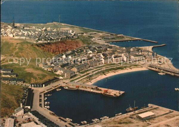 Insel Helgoland Nordseeheilbad Hafen Fliegeraufnahme