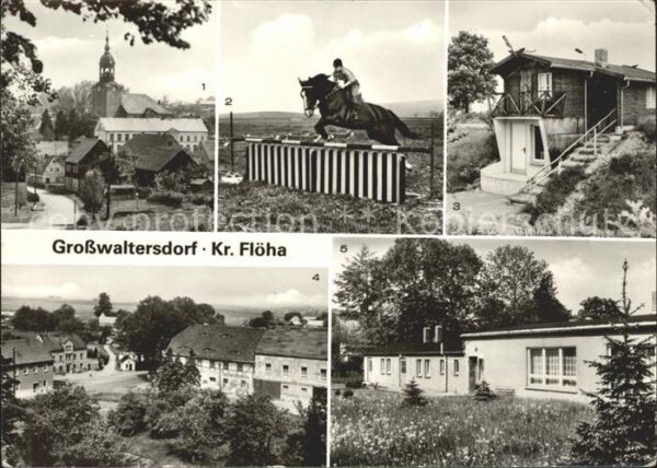 Grosswaltersdorf Teilansicht Kirche Springreiter Skihütt