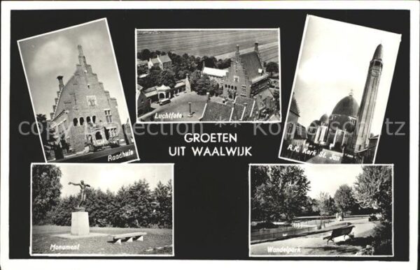 Waalwijk Raadhuis Luchtfoto RK Kerk St Jan Monum