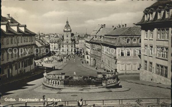 Gotha Thueringen Hauptmarkt mit Rathaus