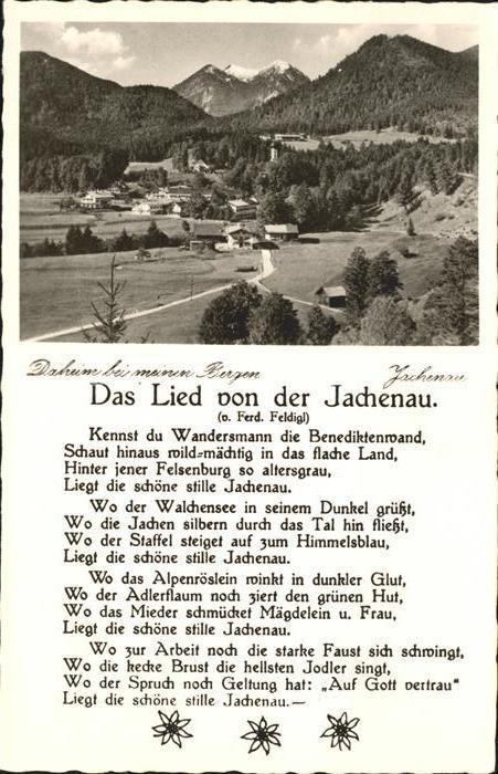 Jachenau Panorama Jachenau-Liedtext