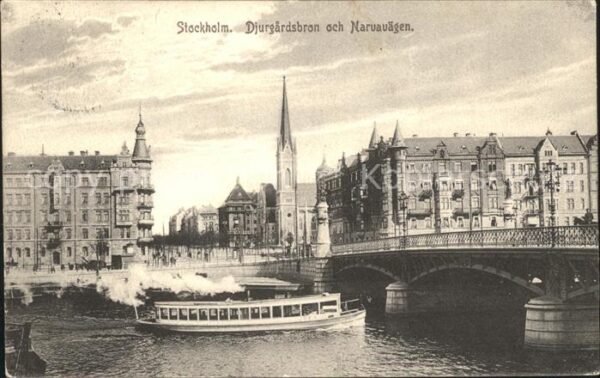 Stockholm Djurgardsbron och Narvavägen