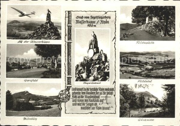Wasserkuppe Rhoen Segelflieger Fliegerdenkmal Fuldaquelle