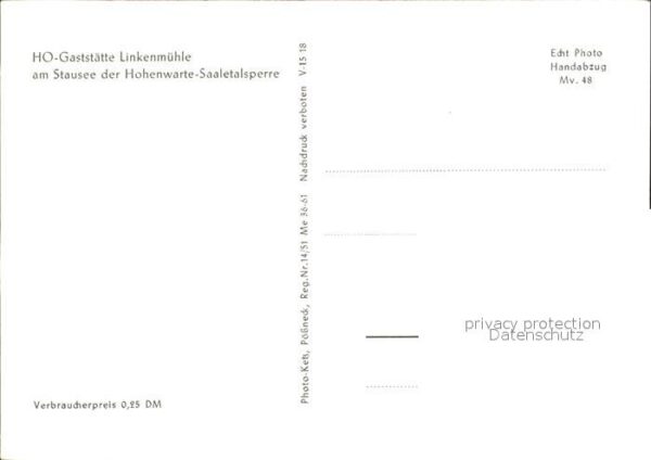 Hohenwarte HO Gaststätte Linkenmühle Stausee Saale – Bild 2