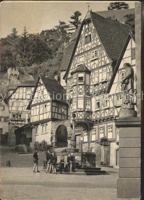 Miltenberg Main Schnatterloch Fachwerkhäuser Brunnen
