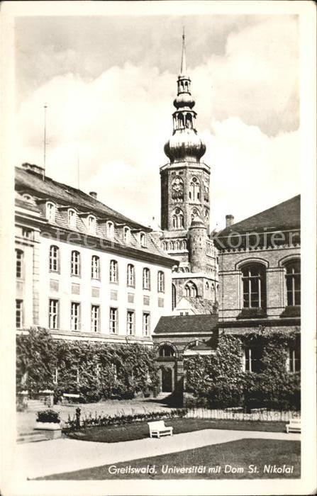 Greifswald Mecklenburg Vorpommern Universität mit Dom St Nikolai